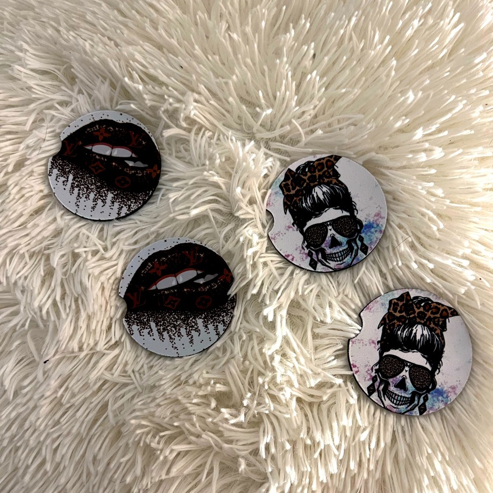 Lips Neoprene Car Coaster Set of 2
